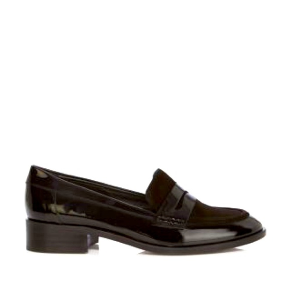 Karen Millen Black Patent Penny Loafers